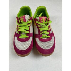 Champion Mens Low Top Sneakers Purple Lime Green Yellow Mesh Suede 54337 Size 10